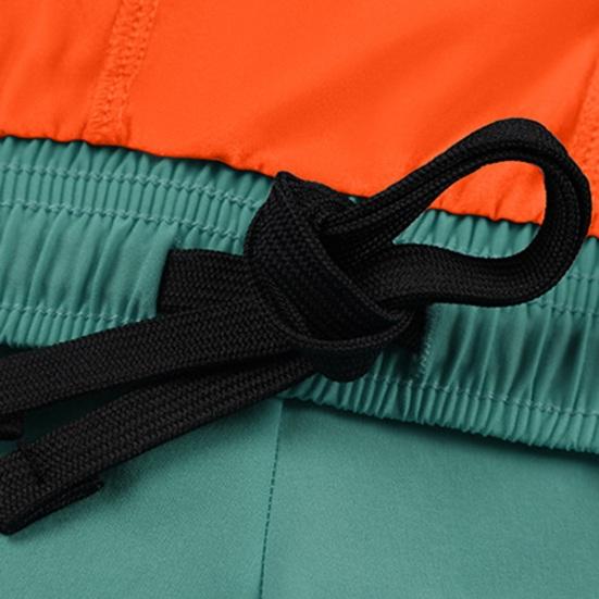 Men Shorts Adjustable Waist Drawstring Fake Two-Piece Design Moisture-Wicking Quick-Drying Running Sport Shorts