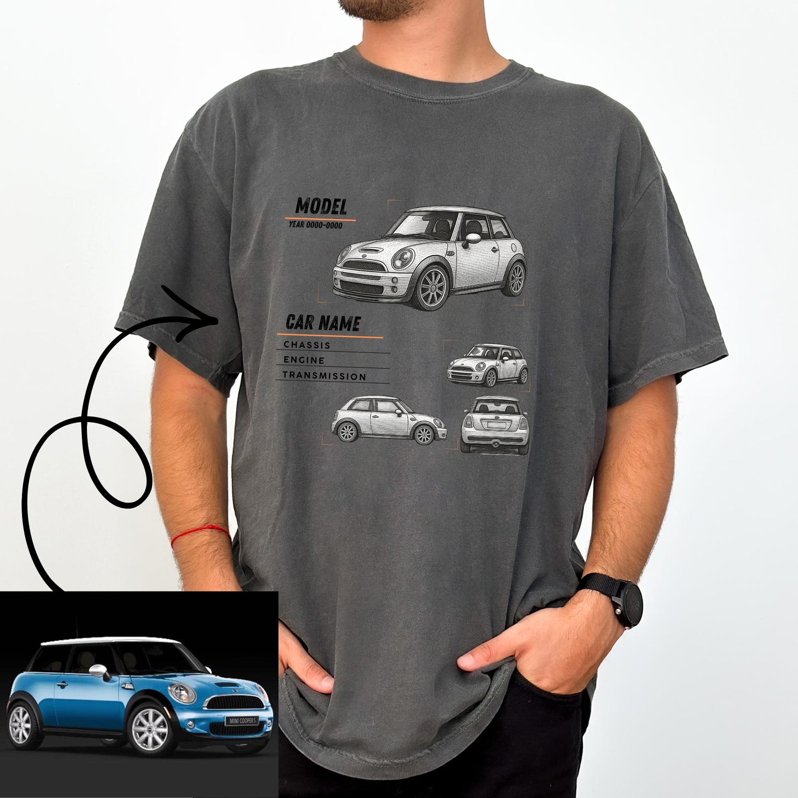 Custom Car Lover T Shirt, Personalized Vehicle Drawing Tee, Auto Enthusiast Gift, Car Guy Shirt, Racing Fan Gift for Him L
