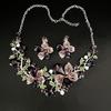 Versatile Flower Inspired Jewelry Set Rhinestones Florals Necklace And Earrings For Fashion Forward Women