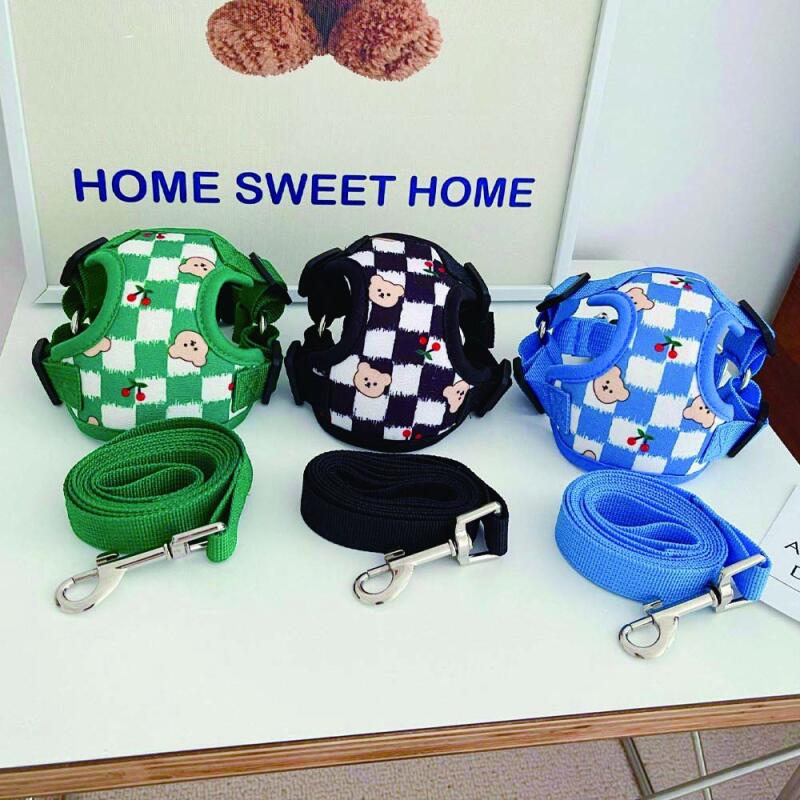 

Bowdog Vivid Check Bear Harness for Dog Walking Outings M black