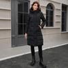 New Hooded Thick Cold-resistant Slim Long Cotton Coat