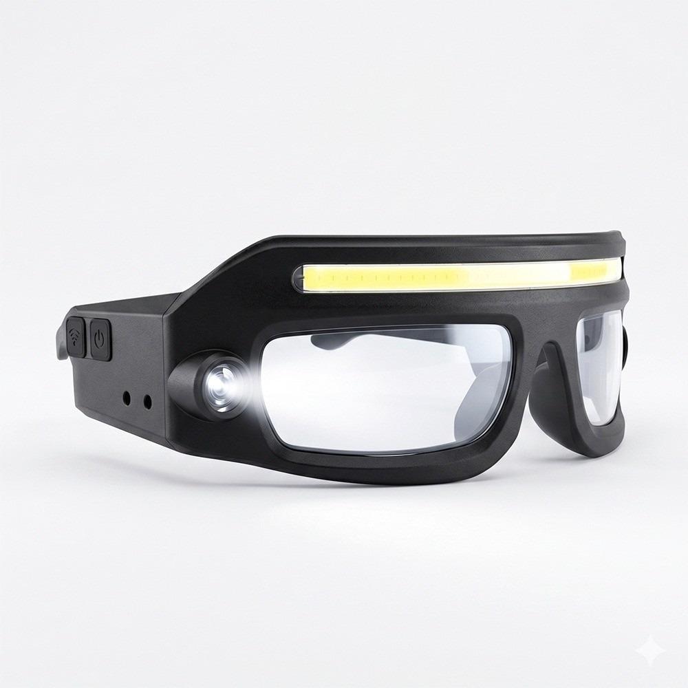 High Visibility Rechargeable Headlamp Glasses Rechargeable COB Floodlight Glasses Cycling