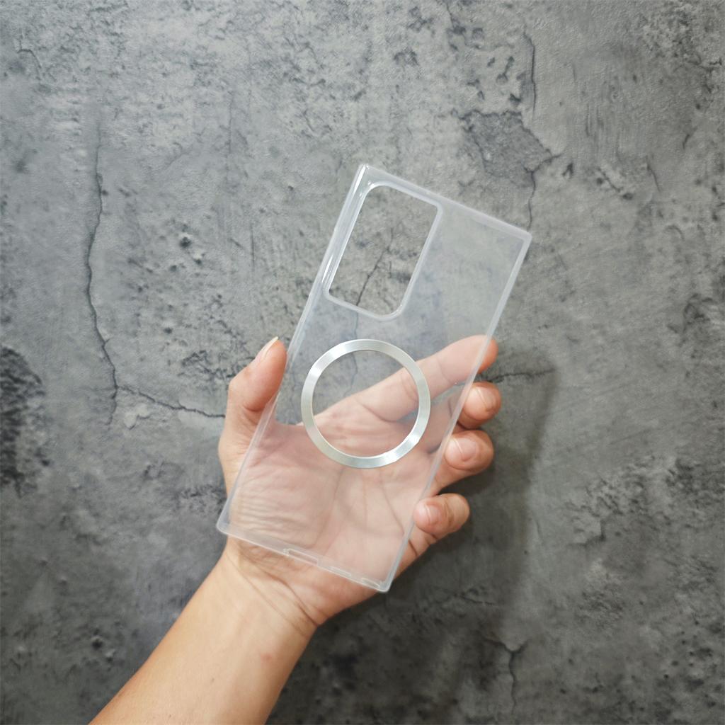Samsung S22ultra Ultra thin Magnetic Suction Phone Case Matte S21U Transparent Non yellow PP Hard Shell Simple Model