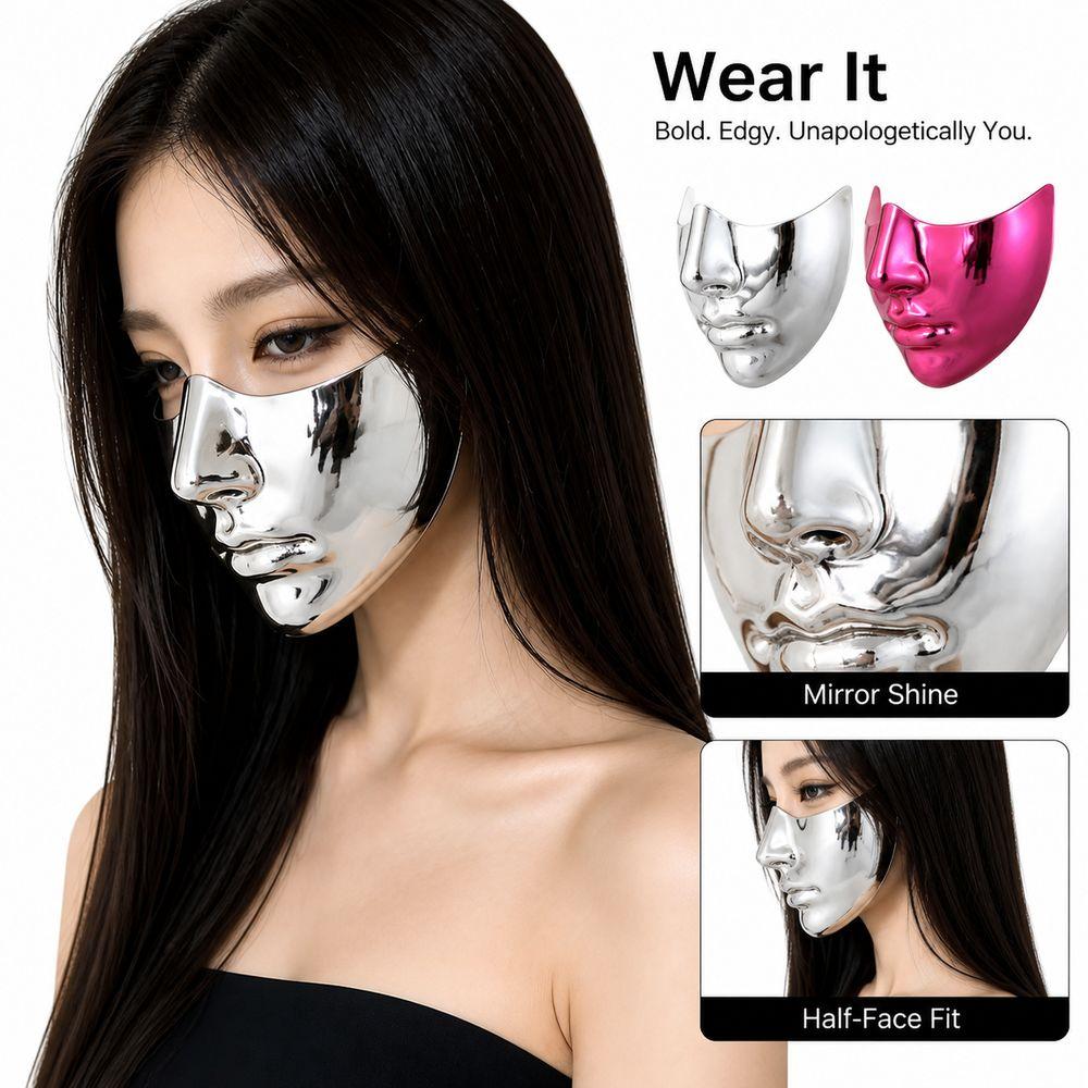 Durable Lightweight Shell Half Face Mask Glossy Sculpted Fit Masquerade Mask Smooth Edges Cosplay Face Mask