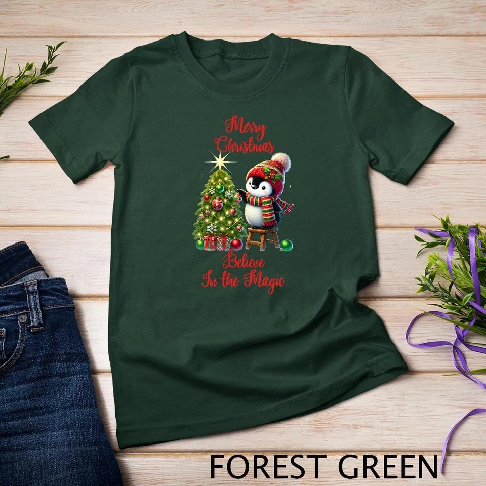 Snowy Christmas Cute Penguin #1 Funny Christmas Shirt Unisex T-shirt 5 L