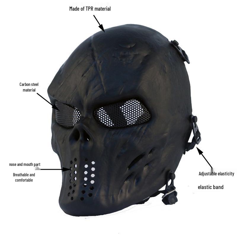 Full Face Skull Warrior Knight Protective Steel Mesh Mask for Halloween