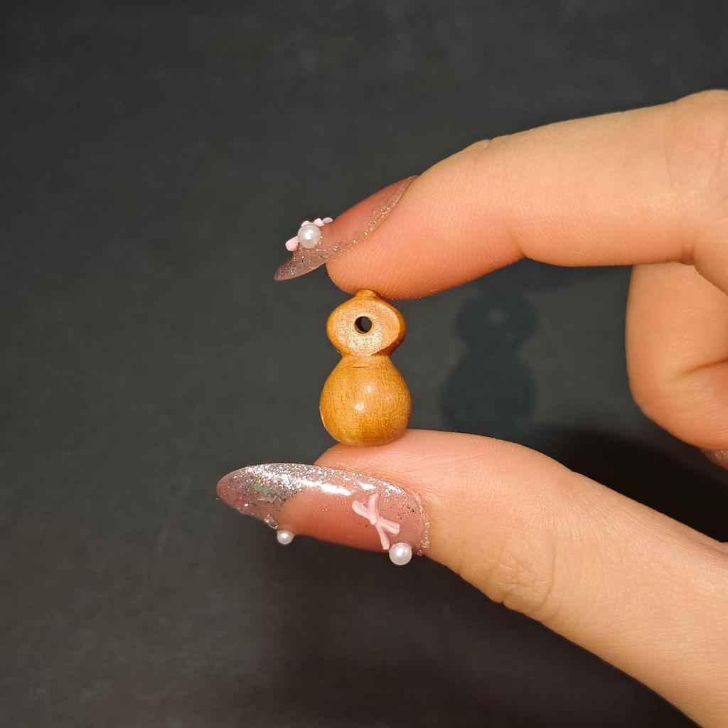 Mindful Peach Wood Fish Beads Bracelet with Carved Wooden Pendant