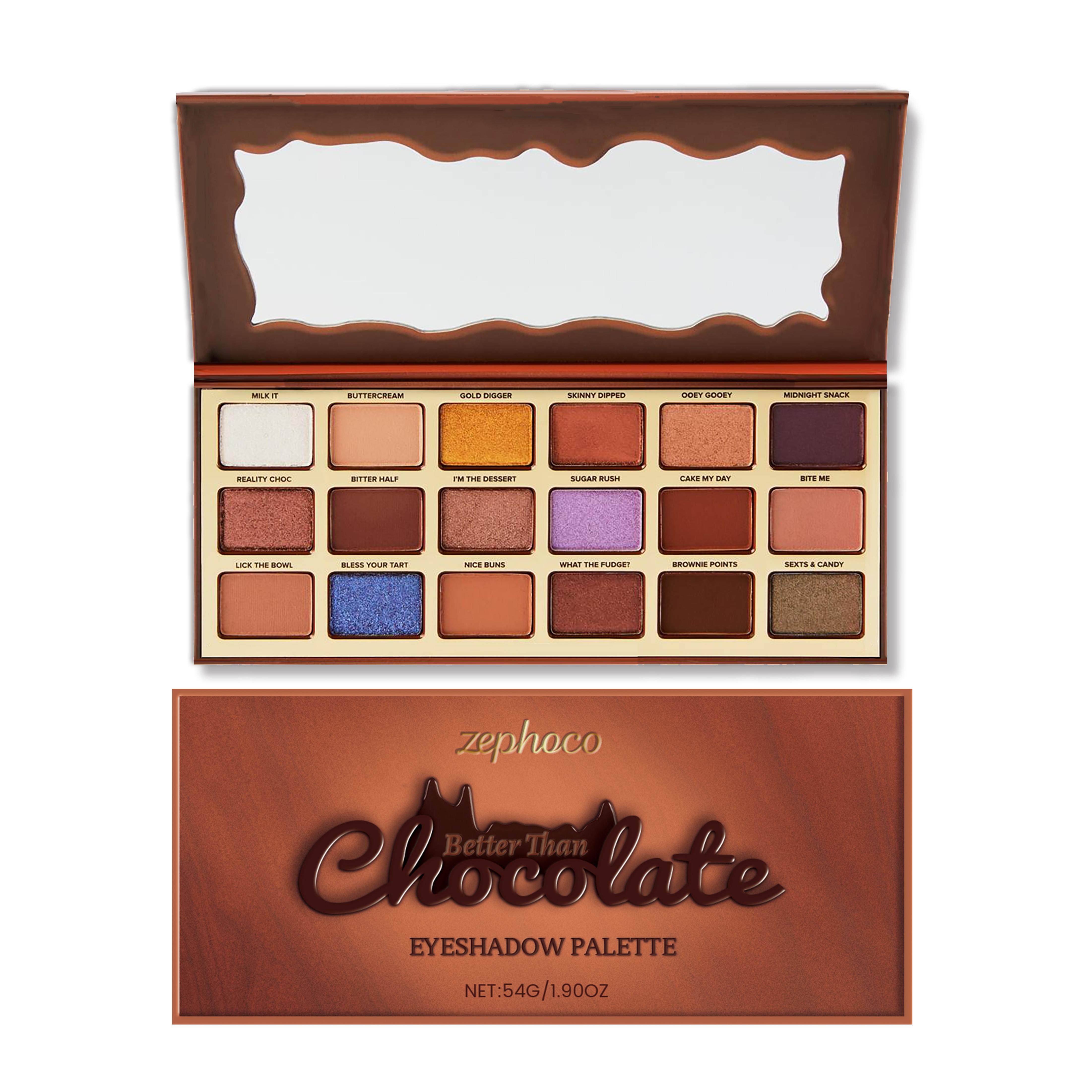 

Chocolate Eyeshadow Palette Matte Shimmer Neutral Brown Tones Makeup Palette Highly Pigmented Daily Wear Makeup Cool Tones 54g