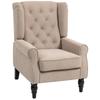 Wingback Accent Chair, Retro Upholstered Button Tufted Occasional Chair for Living Room and Bedroom, Beige