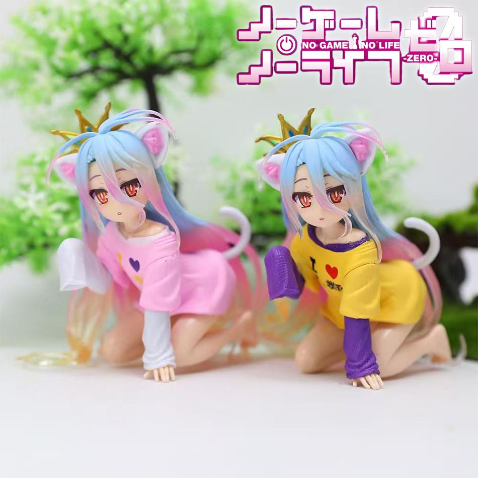 10CM Anime NO GAME NO LIFE Action Figure Cute Shiro Figurine Doll PVC Decor Model Statue Ornaments Collection Models Toys Gifts