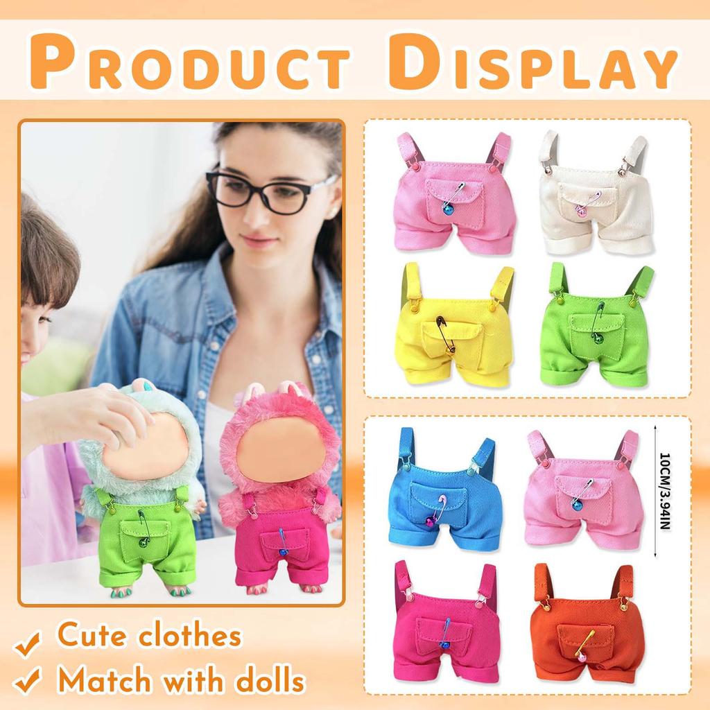 17cm Doll Clothes Overalls Baby Pendant Clothes Suspender Pants Clothes Replacement Trend Gift