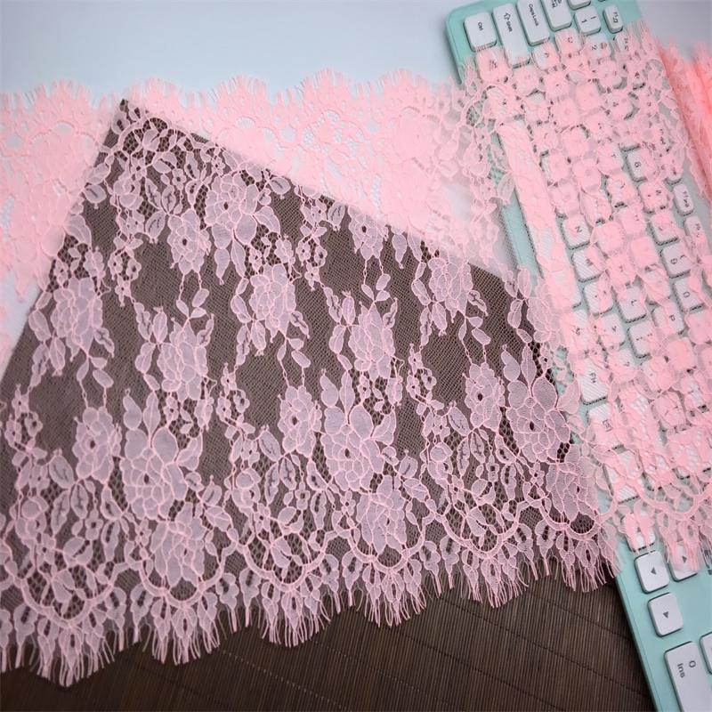 ( 2 Colors ) Chantilly Lace, 3m X 29cm, Non-stretch French Eyelash Lace Trim for Lingerie, Dress, Garment, Sewing & Crafting