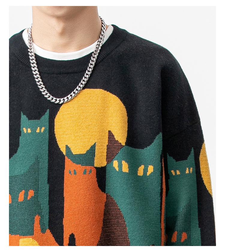 2025 Trendy Men's Jacquard Knit Sweater - Autumn/Winter Round Neck, Casual & Versatile for Couples.