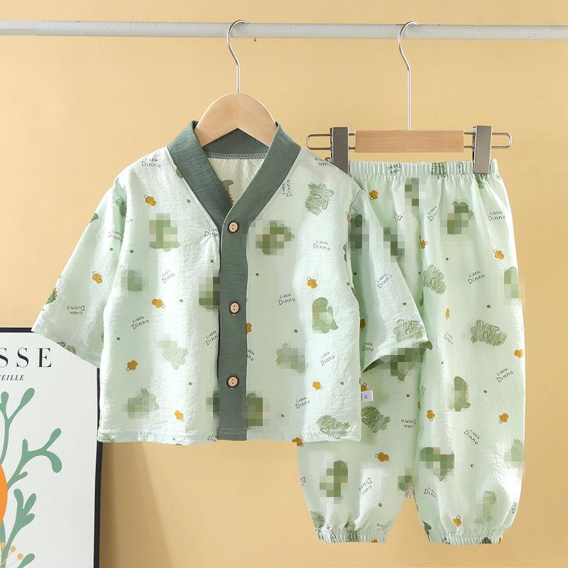 Children's Pajamas Home Clothes Summer Baby Set Underwear Cardigan Thin Casual Air-conditioned Clothing