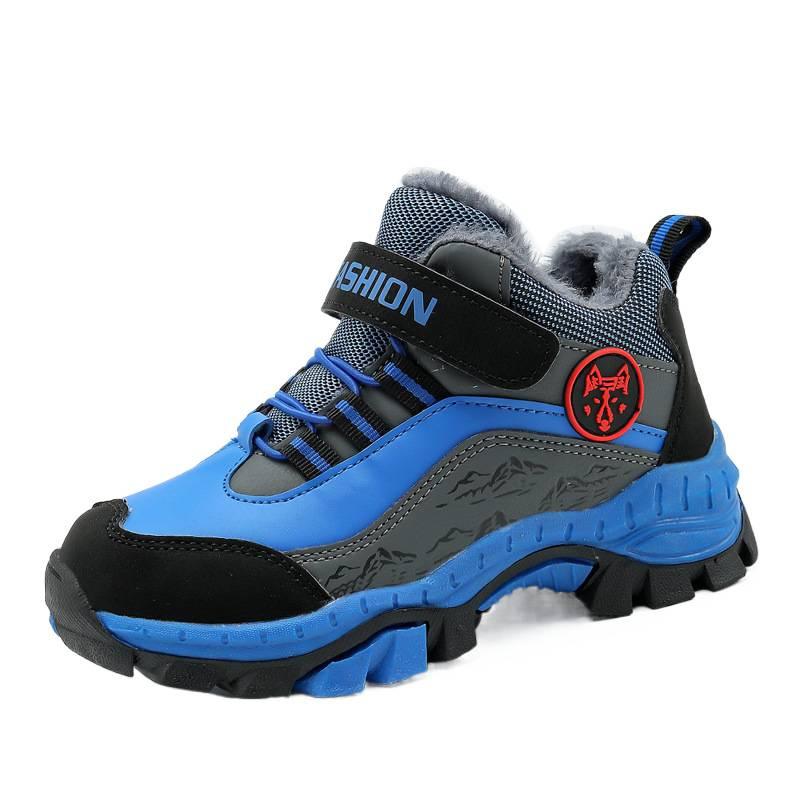 Children's Cotton Shoes 2025 Winter Explosion Boys and Girls Fleece Thickened Medium and Older Children's Large Cotton Steel Claw Hiking Shoes