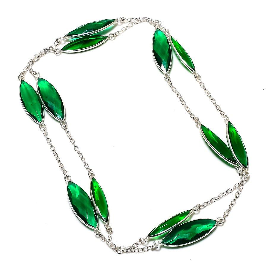 

Natural Chrome Diopside Gemstone 925 Sterling Silver Jewelry Necklace 36 R9N72