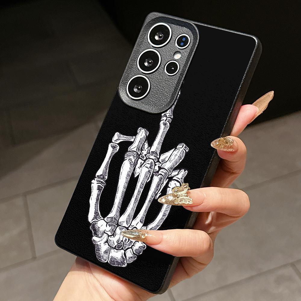 

Samsung A07 Xiaomi Redmi 13C 14C для iPhone 17 Pro Max Infinix Realme Чехлы для телефонов Мягкий коричневый Кожаный узор TPU Чехол NY52 Мультяшный Средний палец ART Infinix NOTE 40 PRO 5G чёрный