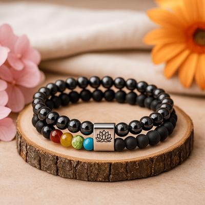 Chakra Armband Schwarzer Stein Magnetischer Edelstein Kristall