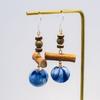 Chinese Wood Beads Earring Drop Ethnic Style Vintage Eardrop Ear Clip Tie-Dye Earrings  Travel
