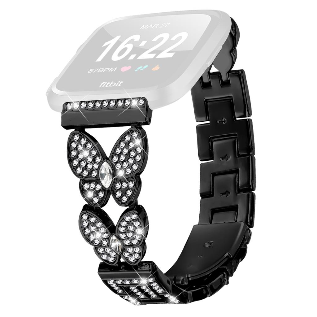 Per Fitbit Versa/Versa 2 Cinturino Orologio Decorazione Farfalla Strass Cinturino in Metallo Lega