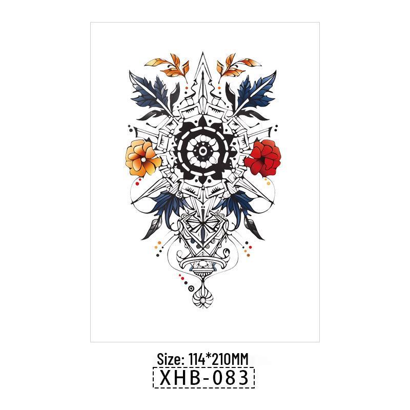 Skull Geisha Sweatproof Tattoo Sticker - Women's Small Full Arm Design