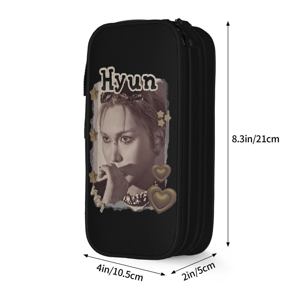 Hyun Kpop Group X-XLov Pencil Cases Classic Pen Box Bag Girls Boys Big Capacity Office Gifts Pencilcases