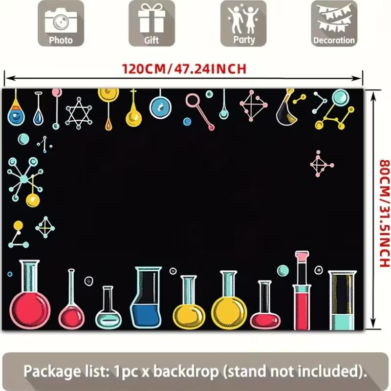 2D Chemistry Experiment Themed Photo Booth Background Cloth
