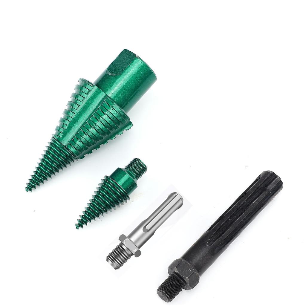 Wood Log Splitter Drill Bit Attachment Fire Wood Cutter Heavy Duty Steel Efficient Chopping for Electric Drill Camping