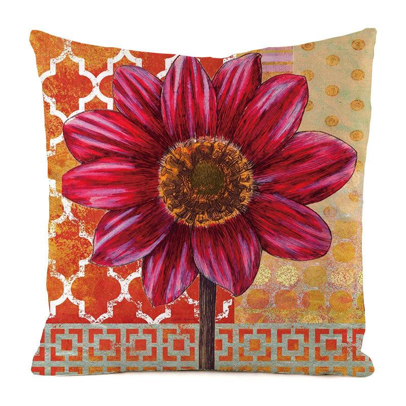 Heimdeko Bunte Blumen- und Schmetterlingsdruck Kissenbezüge Muster Kissenbezug Geeignet für Sofa Schlafzimmer Auto Kissenbezug
