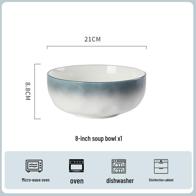 Verdicktes Anti-Verbrühungs-Keramik-Geschirrset mit Schüsseln und Tellern