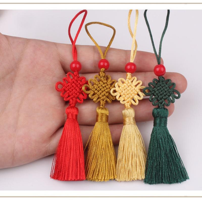 New5/10Pcs 5cm Small Chinese Knot Silk Tassel Pendant Sewing Curtain Charms Tassels DIY Crafts Gift Jewelry Making Decor Tassel