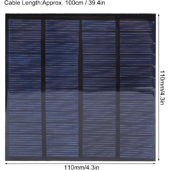 Hilitand 2Pcs DC 12V 150mA Solar Panel Mini Solar Battery Module with 1m Cable DIY Polysilicon Solar Cell Charger