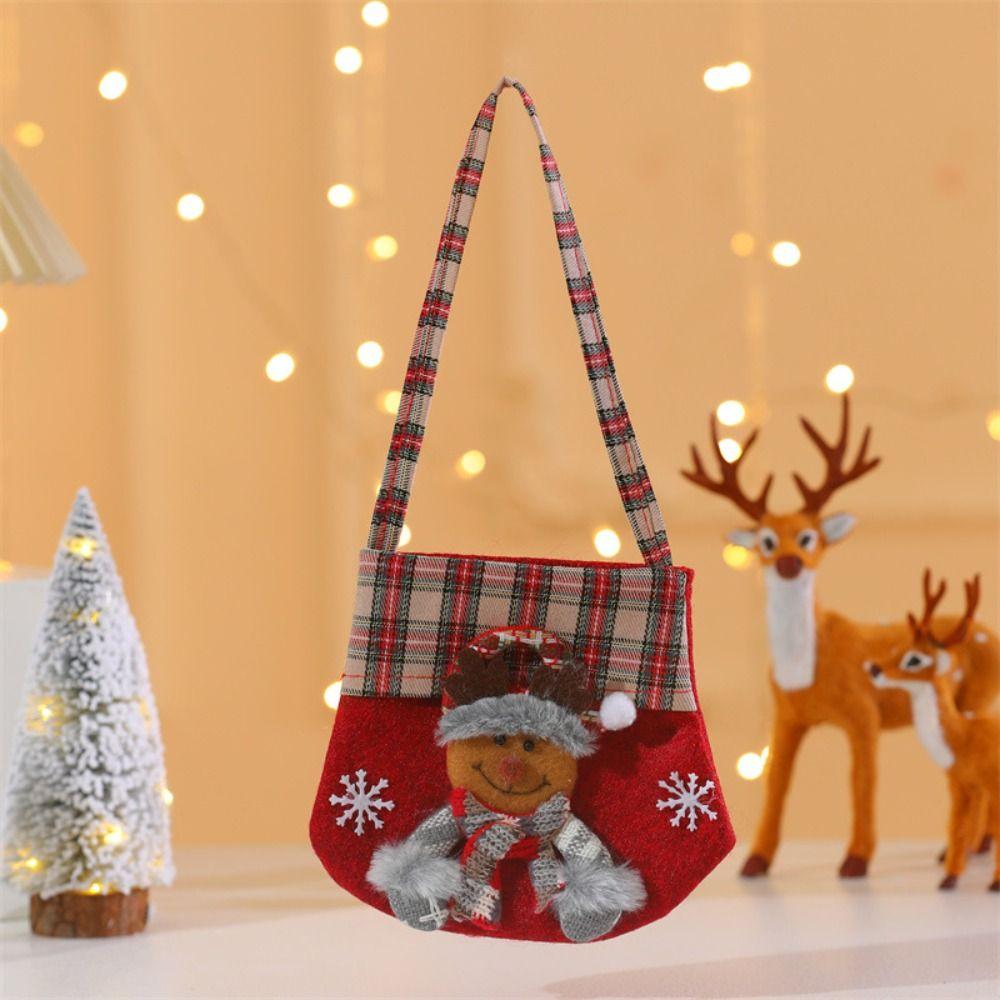 Cartoon Christmas Crossbody Bag Non-fading Gifts Candy Bag Creative Christmas Handbag  Xmas Gift