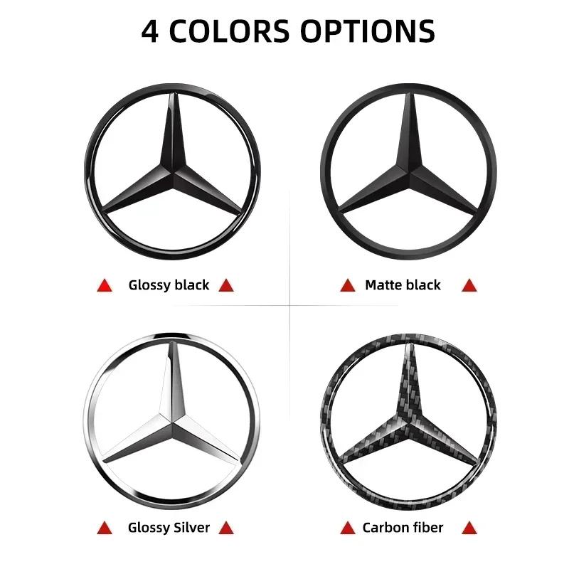 AABGY1 New W201 W220 2025 1pcs 52mm 57mm Car Steering Wheel Badge Emblem Sticker Auto Styling For Mercedes Benz AMG A B C E S Class GLC