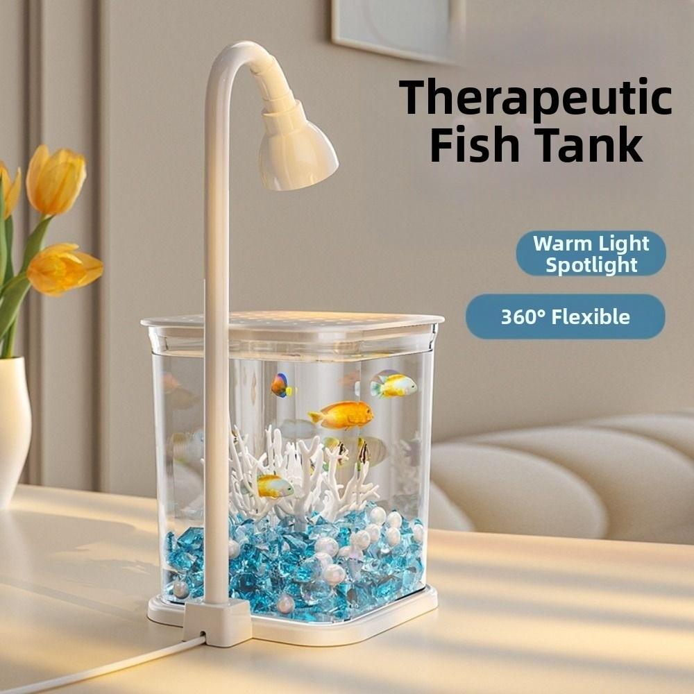 Creative Landscape Fish Tank INS Small Betta Fish Tank Practical Mini Desktop Fish Tank  Kids