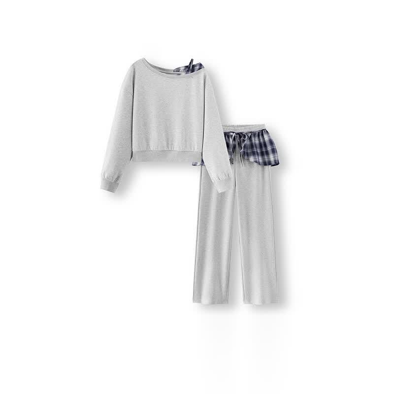 Semir Women's Off-Shoulder Sweatshirt & Long Pants Two-Piece Set