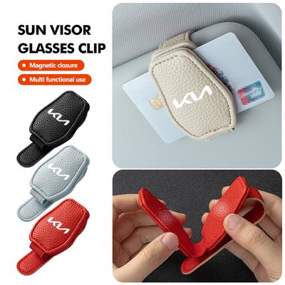 LQFH2 Car Sun Visor Glasses Holder Glasses Storage Clip Accessories For K5 K2 Optima Soul Spectra Niro Cadenza Sephia Carens