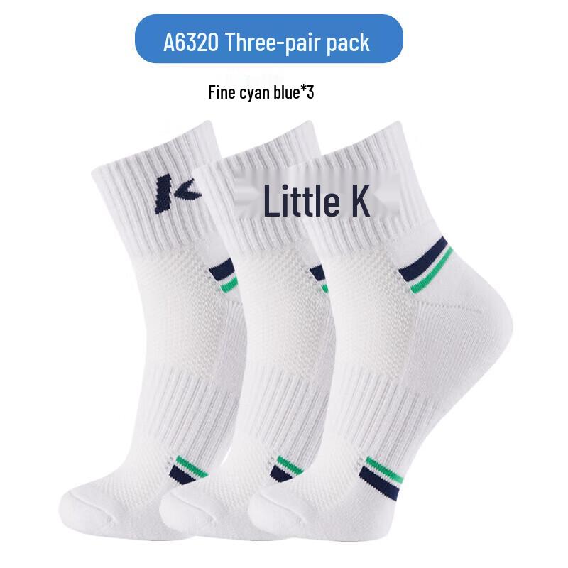 Kawasaki Men's Cushioned Badminton Short Socks A6320 (3 Pairs)