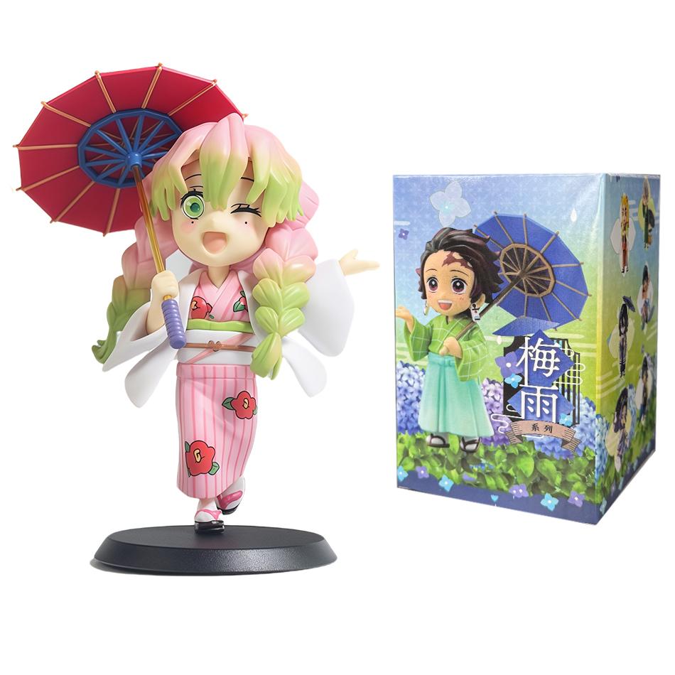 Latest 1-12Pcs Figurine Plum Rain Series Kochou Shinobu Tomioka Giyuu Mitsuri Figurine Plaything Gift For Kids