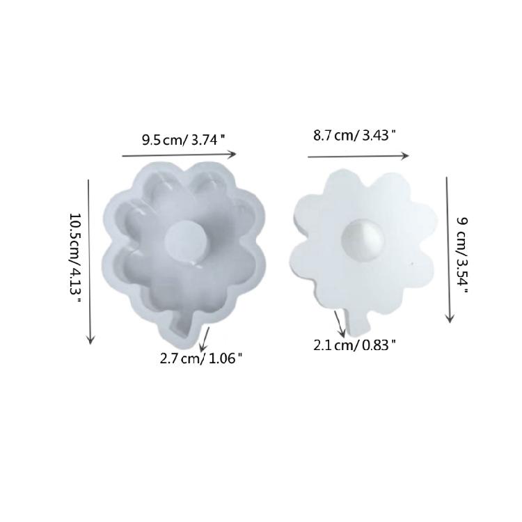 Silicone Molds Four Leaf Clovers Candle Holder Resins Molds for DIY Candle Making