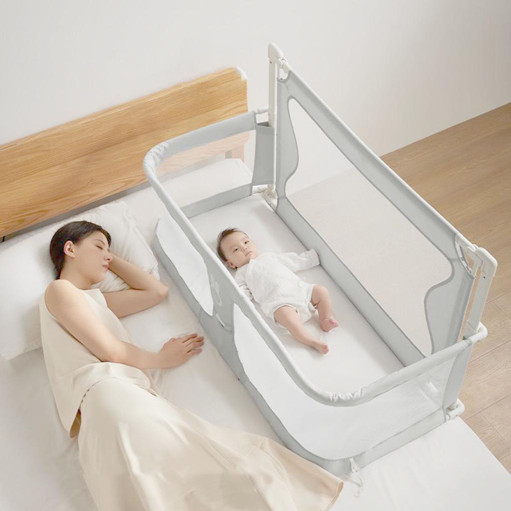 3 in 1 Baby Crib for Newborn Side Bed Guard Portable Foldable Baby Bed Bassinet Bedside Sleeper