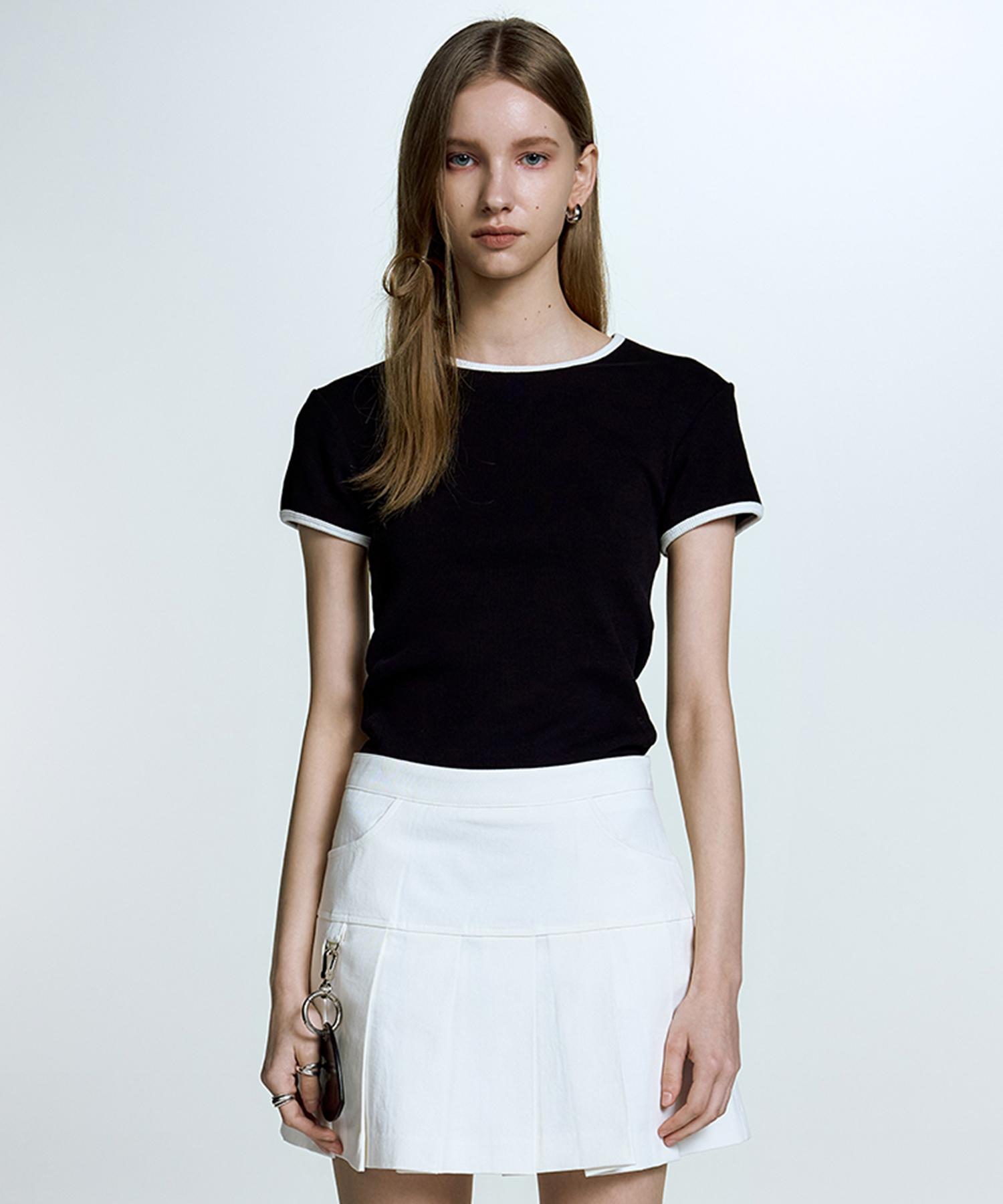 Slow Garments Color Cut-Out T-Shirt Black/Free