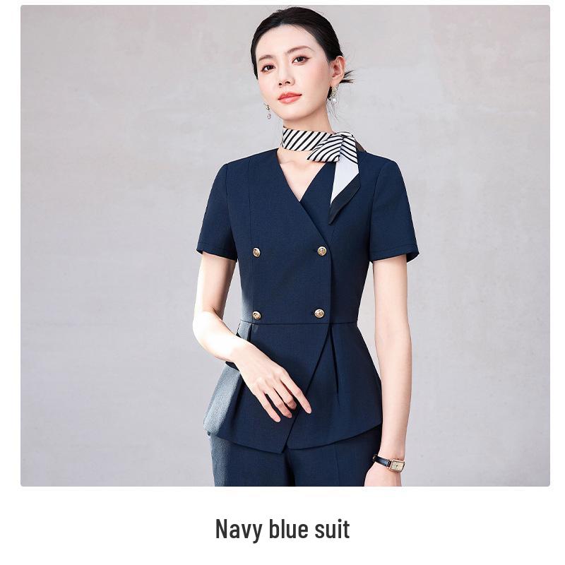Women s Short Sleeve Summer Suit for Professional Office and Hotel Reception Work. 3XL