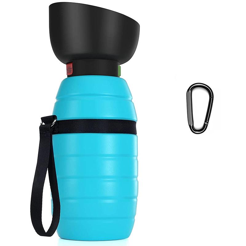 850ML Große Kapazität Tragbare Hunde-Wasserflasche Auslaufsicherer Reise-Haustier-Wasserspender für Draußen Spaziergänge Wandern (Blue,500ml) blau