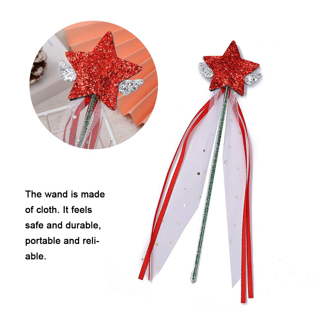 Theme Party Wand Children's Performance Props Funny Dress Up Five Pointed Star Wing Toy Exquisite Fairy Wand for Birthday Gifts