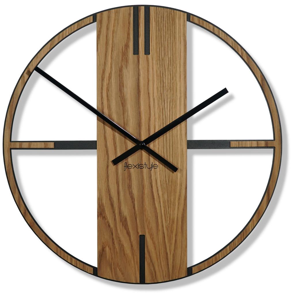 Unique wooden oak wall clock 50cm