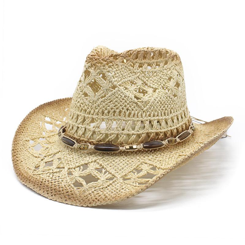 New travel shade casual versatile beach spring and summer retro denim straw hat men's and women's hats