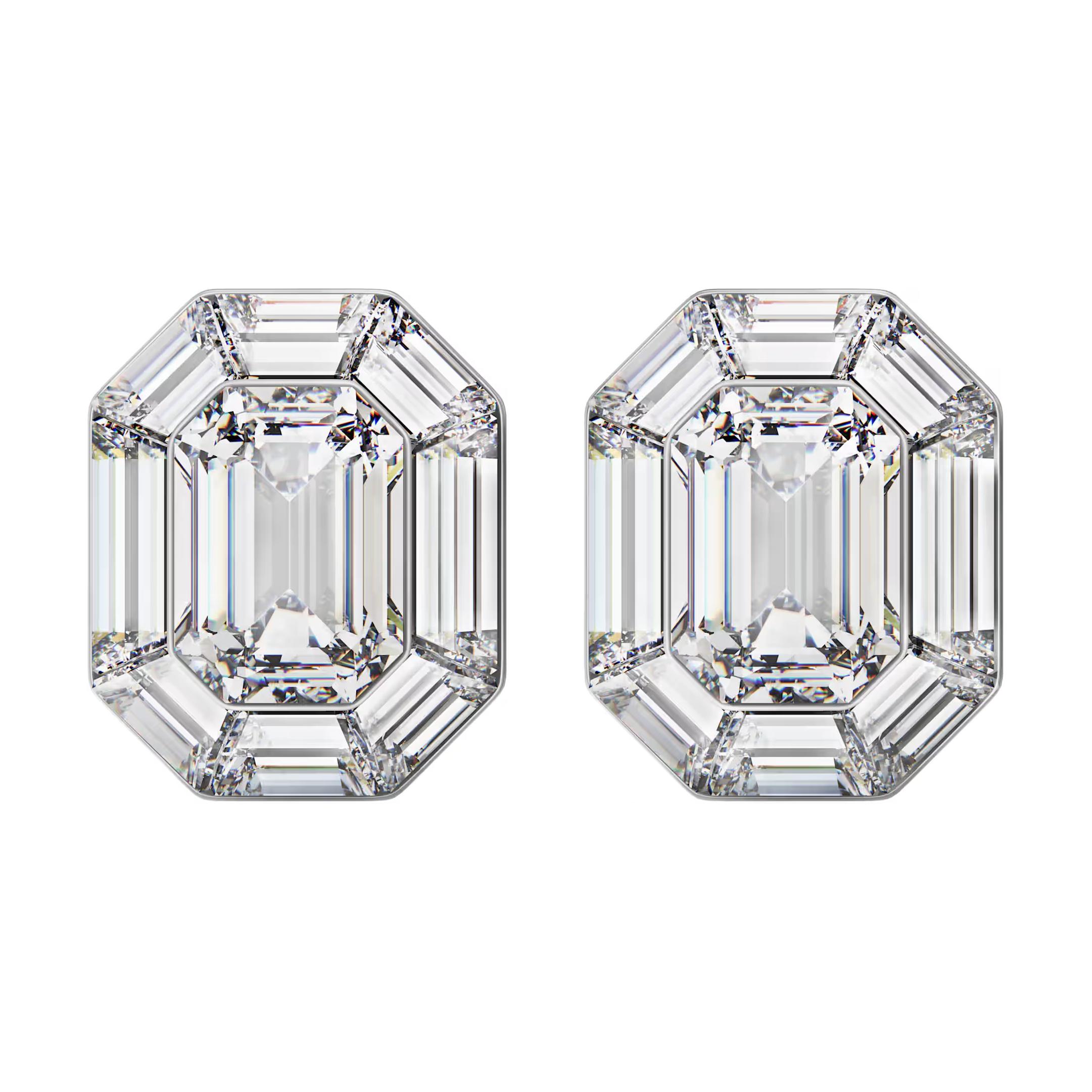 Swarovski Lucent Inlaid Design Aluminum Earrings Women earrings Silver 5698525 Box (Random Color)