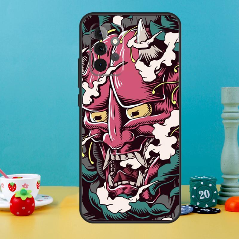 Étui Masque Hannya Oni Japonais Pour Samsung Galaxy A15 A16 A05 A26 A36 A56 A52 A53 A33 A13 A34 A54 A14 A35 A55 A22 A32