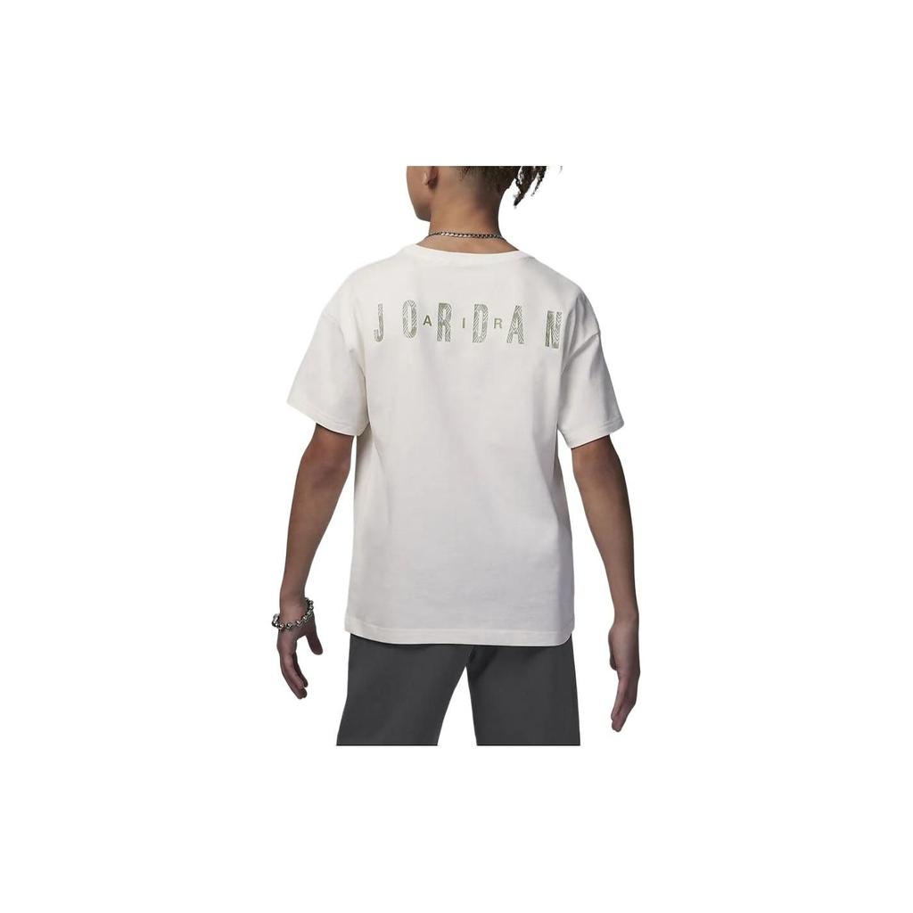 Jordan Harmony Logo Printed Round Neck Casual Short Sleeve T-Shirt Kids Tops Sail-White HJ8055-133